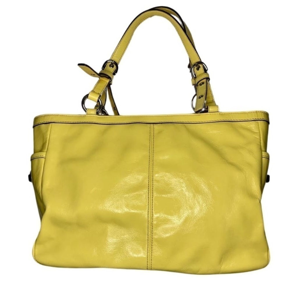 COACH Patent Yellow Gallery Tote - Picture 3 of 12